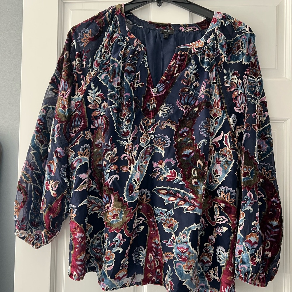 Talbots Multicolor Floral Blouse